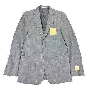 Calvin Klein Mens Mariano Slim Fit Stretch Sport Coat Light Blue 40L